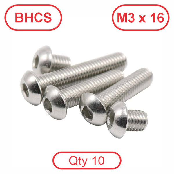 M3 x 16 304 Stainless BHCS