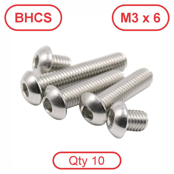 M3 x 6 304 Stainless BHCS