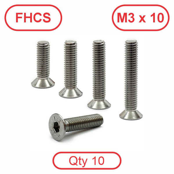 M3 x 10 304 Stainless FHCS