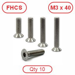 M3 x 40 304 Stainless FHCS