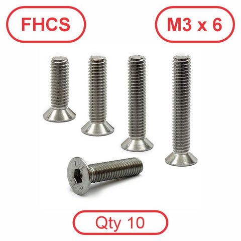 M3 x 6 304 Stainless FHCS