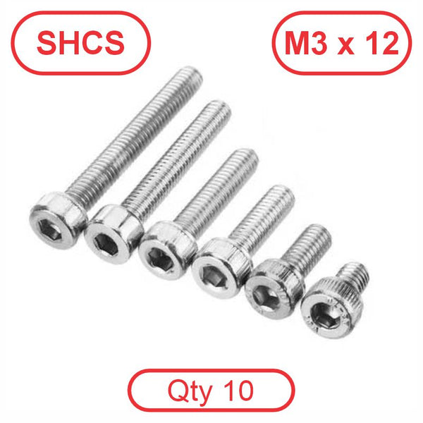 M3 x 12 304 Stainless SHCS