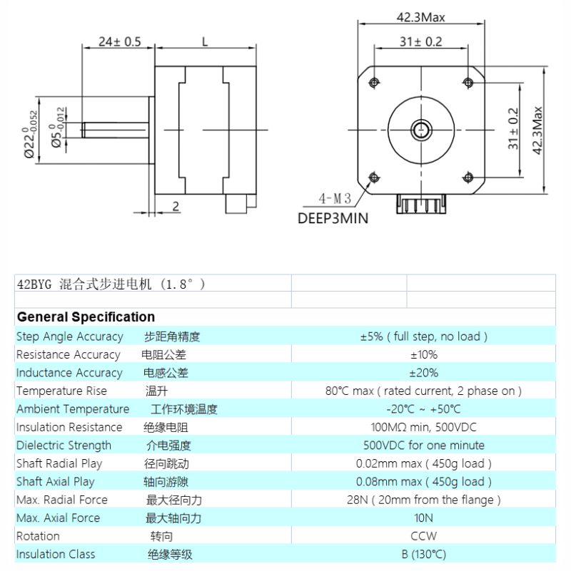Nema 17HS4023 Stepper Motor – FDM3D
