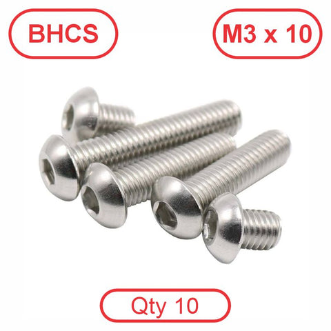 M3 x 10 304 Stainless BHCS