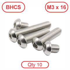 M3 Button Head 304 Stainless Cap Screws
