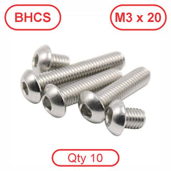 M3 Button Head 304 Stainless Cap Screws