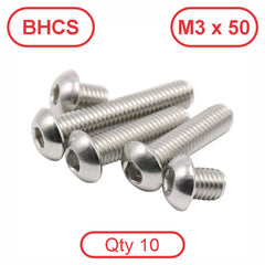 M3 Button Head 304 Stainless Cap Screws