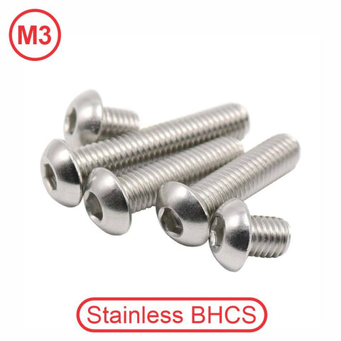 M3 Button Head 304 Stainless Cap Screws