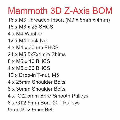 Mammoth 3D Z-Axis Belt Tensioner Kit