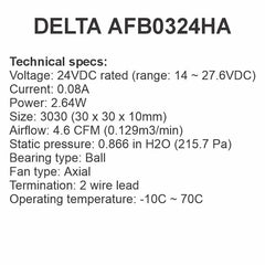 Delta 3010 24V Axial Fan