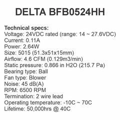Delta 5015 24V Blower Fan