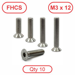 M3 x 12 304 Stainless FHCS