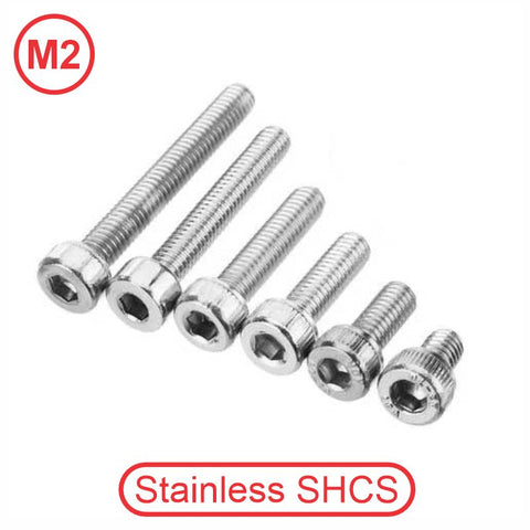M2 Socket Head 304 Stainless Cap Screws
