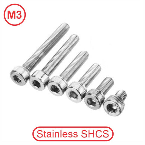 M3 Socket Head 304 Stainless Cap Screws