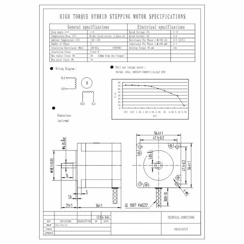 Stepper Motor Nema23 57STH56-2804