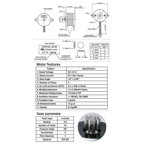 36mm Pancake Stepper Motor