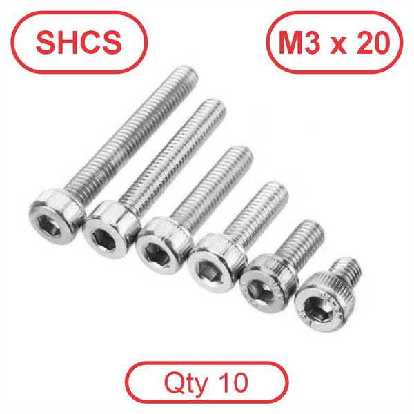 M3 x 20 304 Stainless SHCS