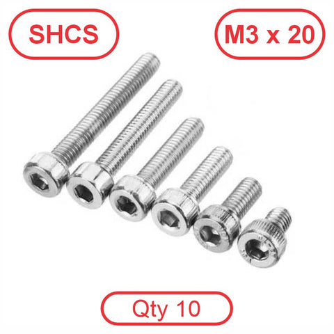 M3 x 20 304 Stainless SHCS