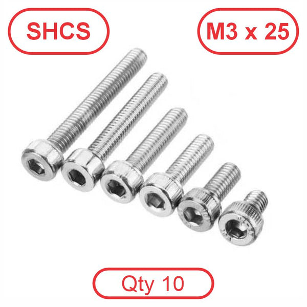 M3 x 25 304 Stainless SHCS