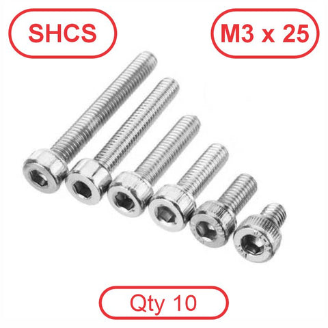 M3 x 25 304 Stainless SHCS
