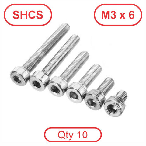 M3 x 6 304 Stainless SHCS