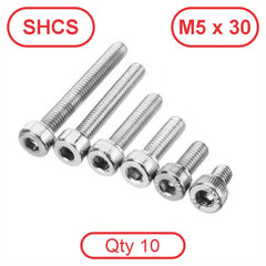 M5 Socket Head 304 Stainless Cap Screws