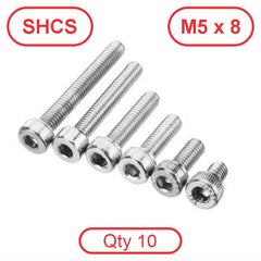 M5 Socket Head 304 Stainless Cap Screws