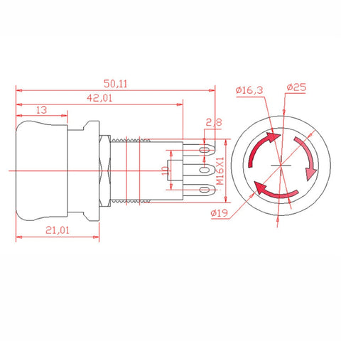SPST Emergency Stop Push Button Switch